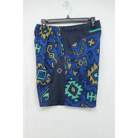 Without Walls Swim Trunks Mens Medium Blue Lined Tribal Geometric Lined Hybrid - Picture 8 of 9